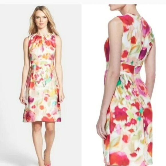 KATE SPADE Bowden Watercolor Sheath Sleeveless Dress Multicolor Size 6 - Picture 1 of 13